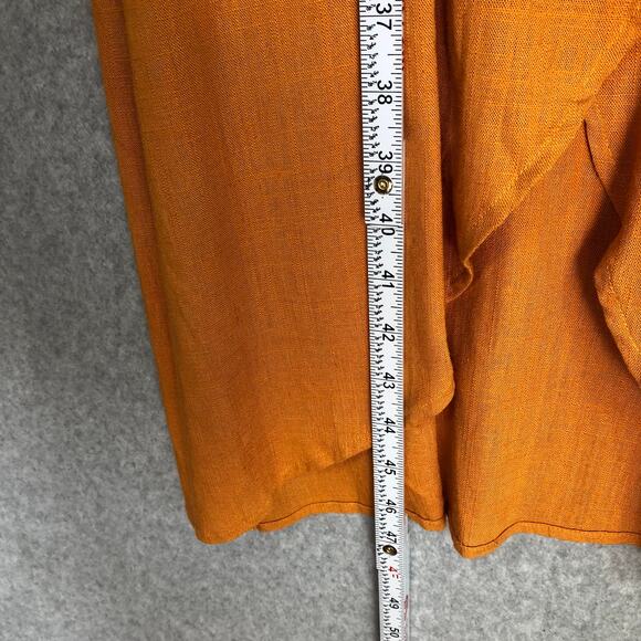 Rachel Zoe Linen Wrap Dress Size 2 Midi Shirt Tie Academia Quiet Luxury Career - Picture 10 of 12